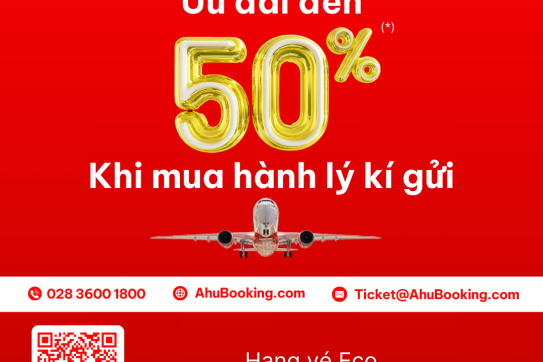 MIỄN PHÍ 200K để mua hành lý ký gửi Vietjet - Duy nhất tại AhuBooking